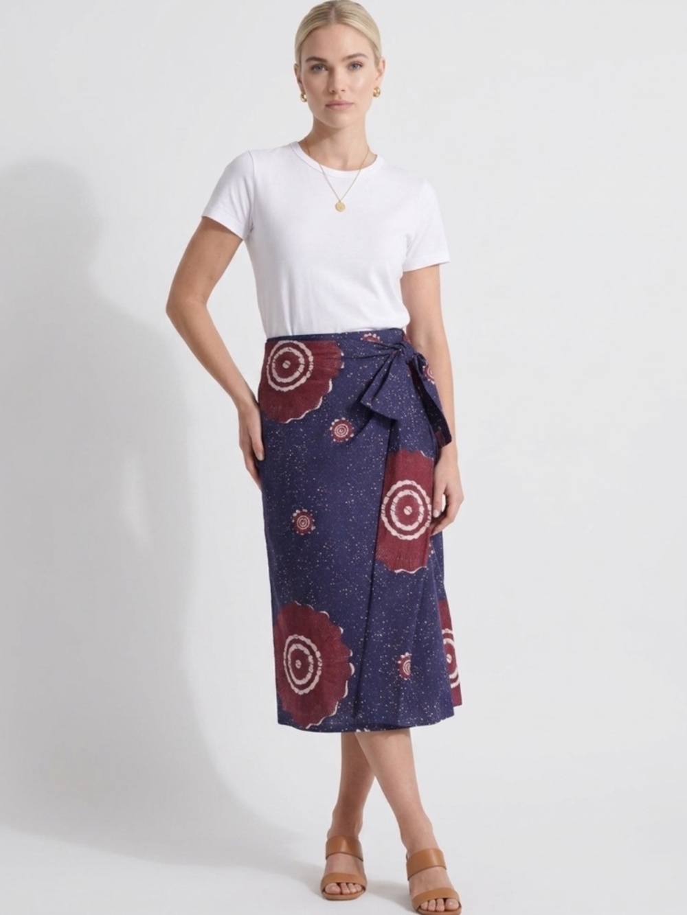 Ulla Johnson Floral Print Sarong Wrap Skirt Blue Size 6